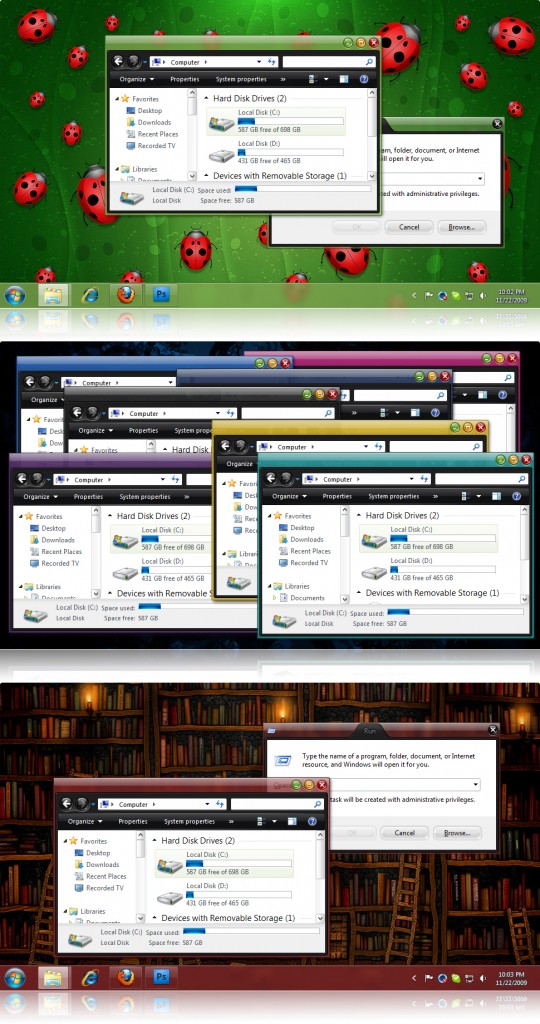Pony Dock Multi Coloured Rainmeter Skin For Windows 7