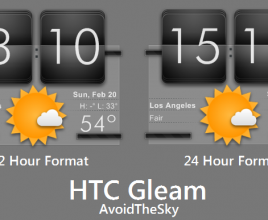HTC Gleam Clock Rainmeter Theme For Windows 7