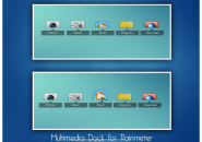Multimedia Dock Blue Rainmeter Theme For Windows 7
