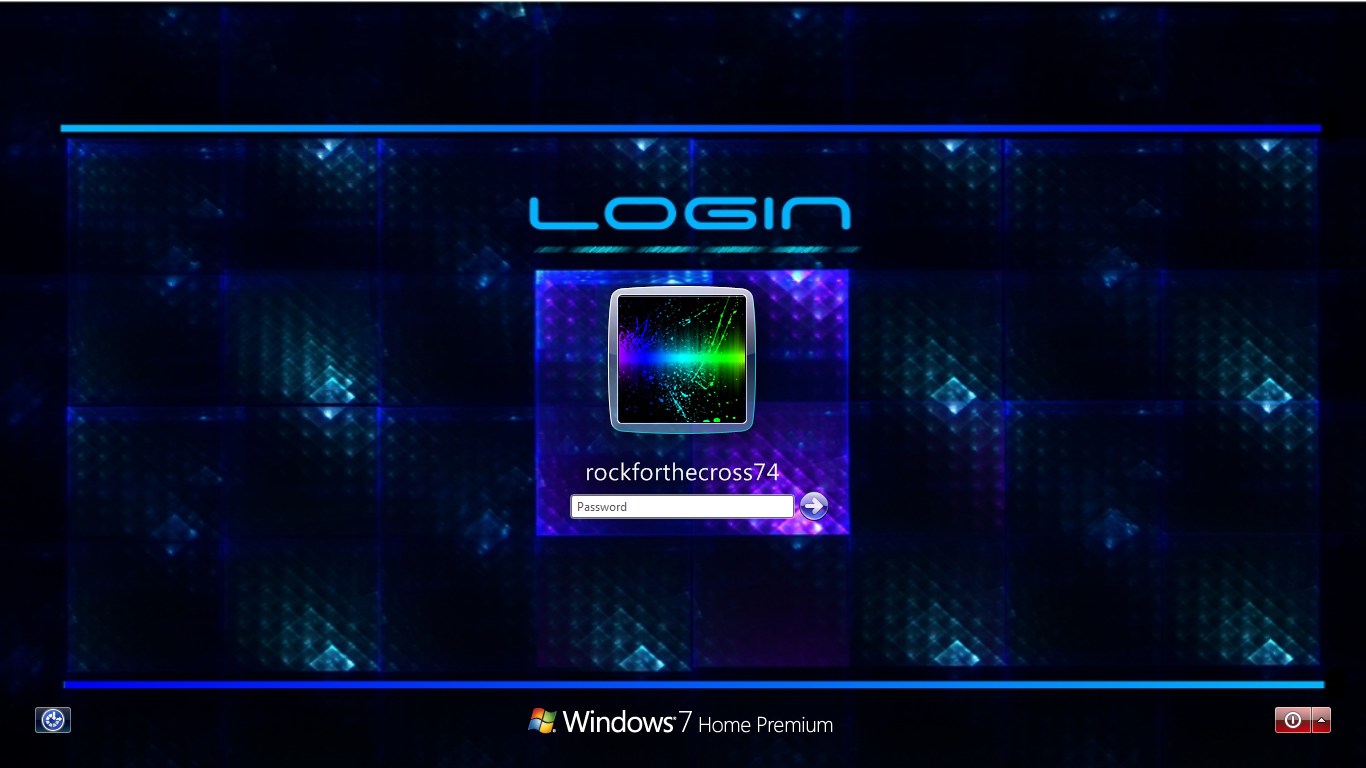 Blue Glass Logon Screen For Windows 7