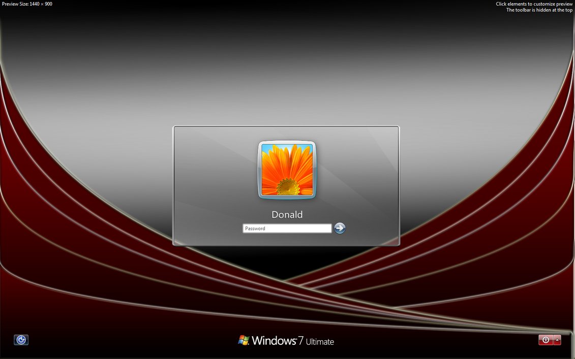 Coincided Rings Logon Screen For Windows 7