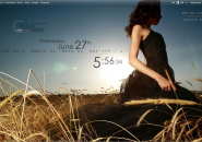 Girl in Field Rainmeter Skins