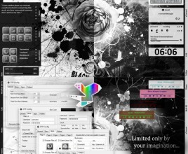 Black Flower Blossoms Rainmeter Theme For Windows 7