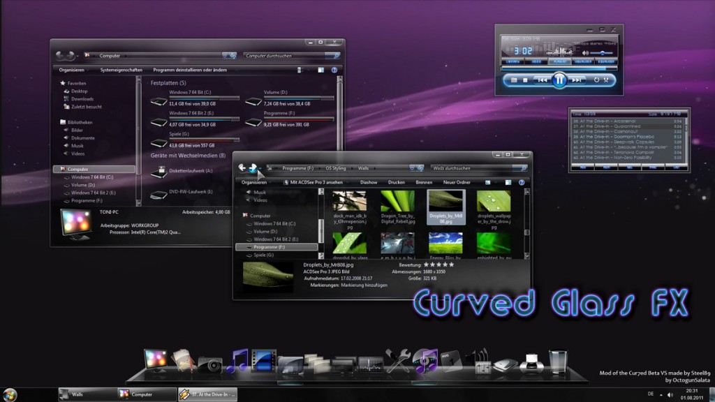 Link glass copper windows 7 theme