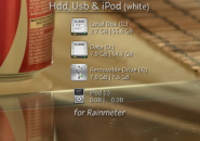 Hdd, Usb and iPod White Windows 7 Rainmeter Skin