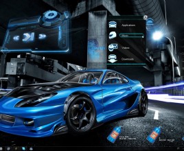 NFS Blue Car Rainmeter Skin