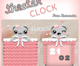 Theater  Clock Pink Windows 7 Rainmeter Theme