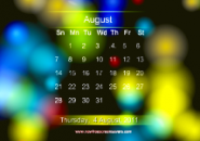 Colour Background Calendar Screensaver