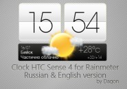 HTC Sense 4 Clock Rainmeter Skins