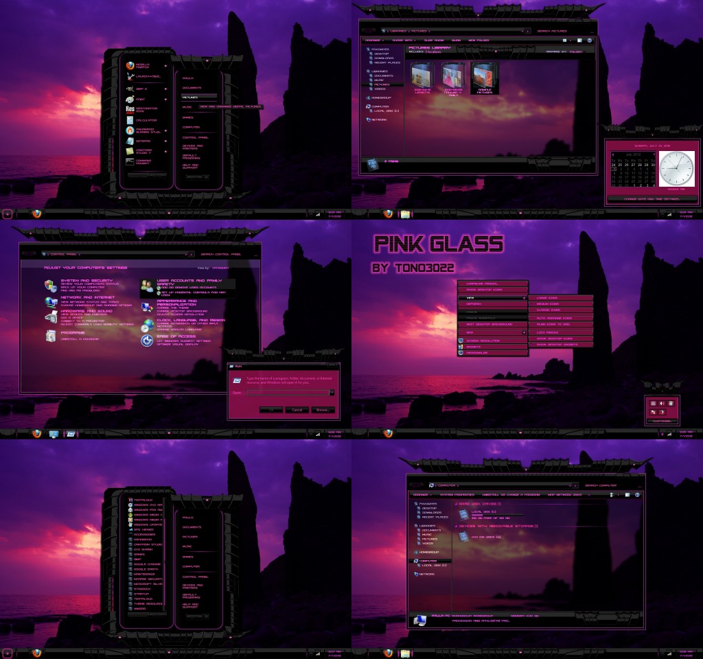 Pink theme Windows 7 Visual Style