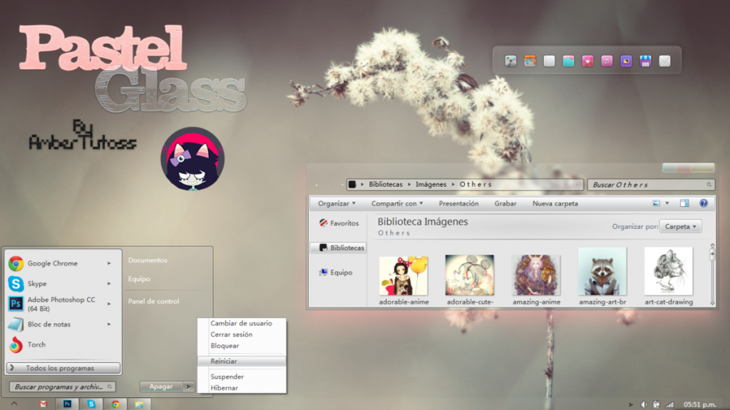 Black glass windows 7 theme
